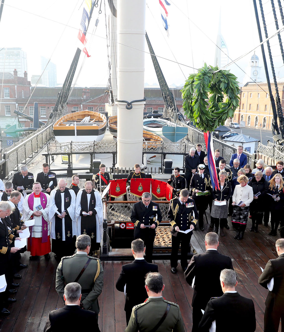 Trafalgar Day ceremony onboard HMS Victory Royal Navy
